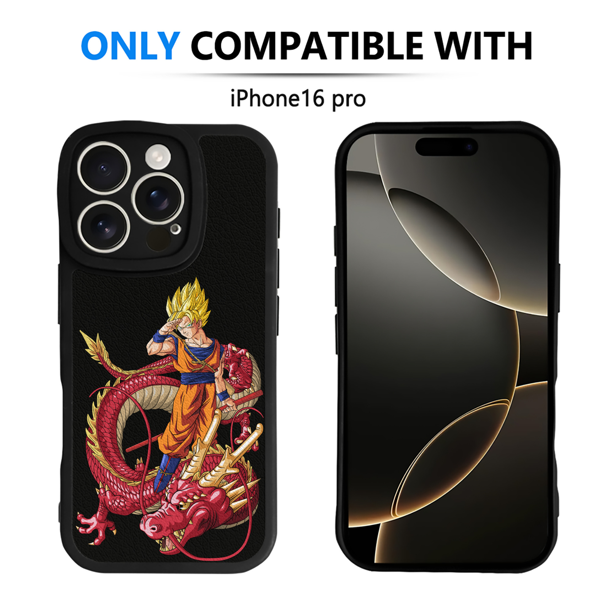 （画像用） ドラゴンボール 孫悟空（そん ごくう）Son Goku カカロット DRAGON BALL Kakarotto 【iPhone 16シリーズ対応】シリコンスマホケース（レザー調） 材質：シリコン